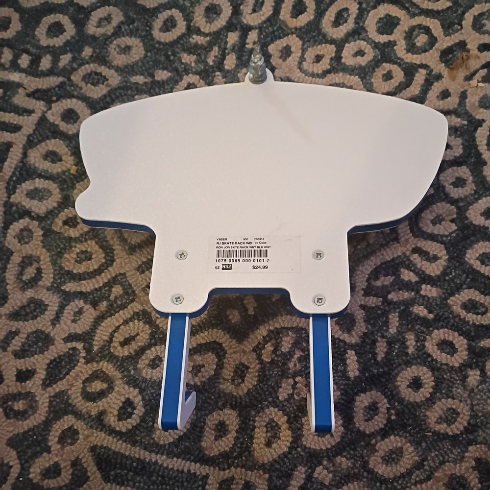 Ron Jon, Surf Shop White & Blue Skateboard Wall Hanger, Storage