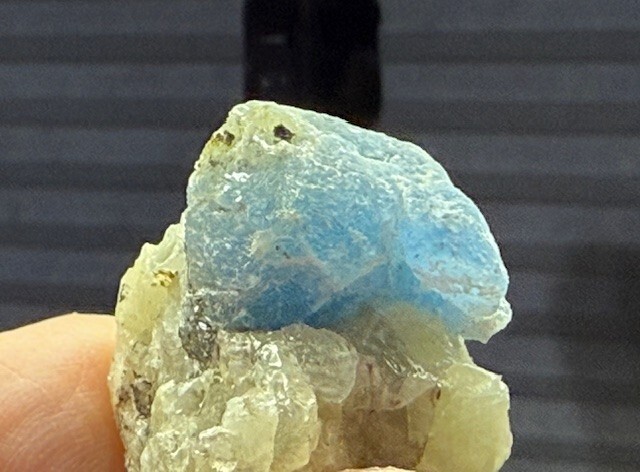 A++ FLUORESCENT AFGHANITE CRYSTAL ON CALCITE, AFGHANISTAN