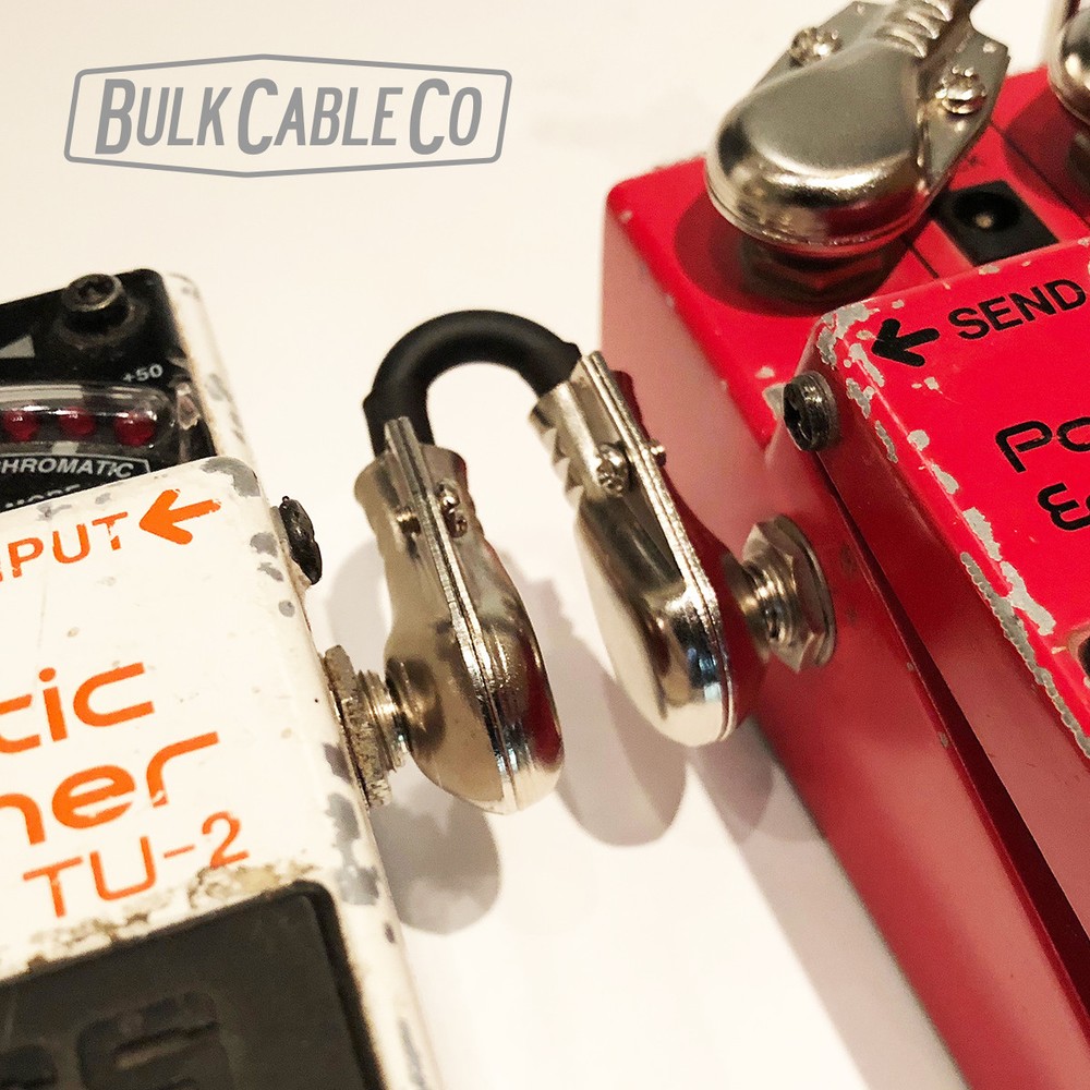 MOGAMI 2319 3" PEDALBOARD PATCH CABLES - 3 FX PATCH CORDS - PANCAKE CONNECTORS