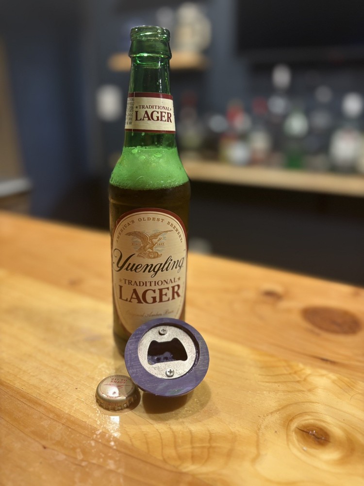 Handcrafted #4 Billiard Ball Bottle Opener
