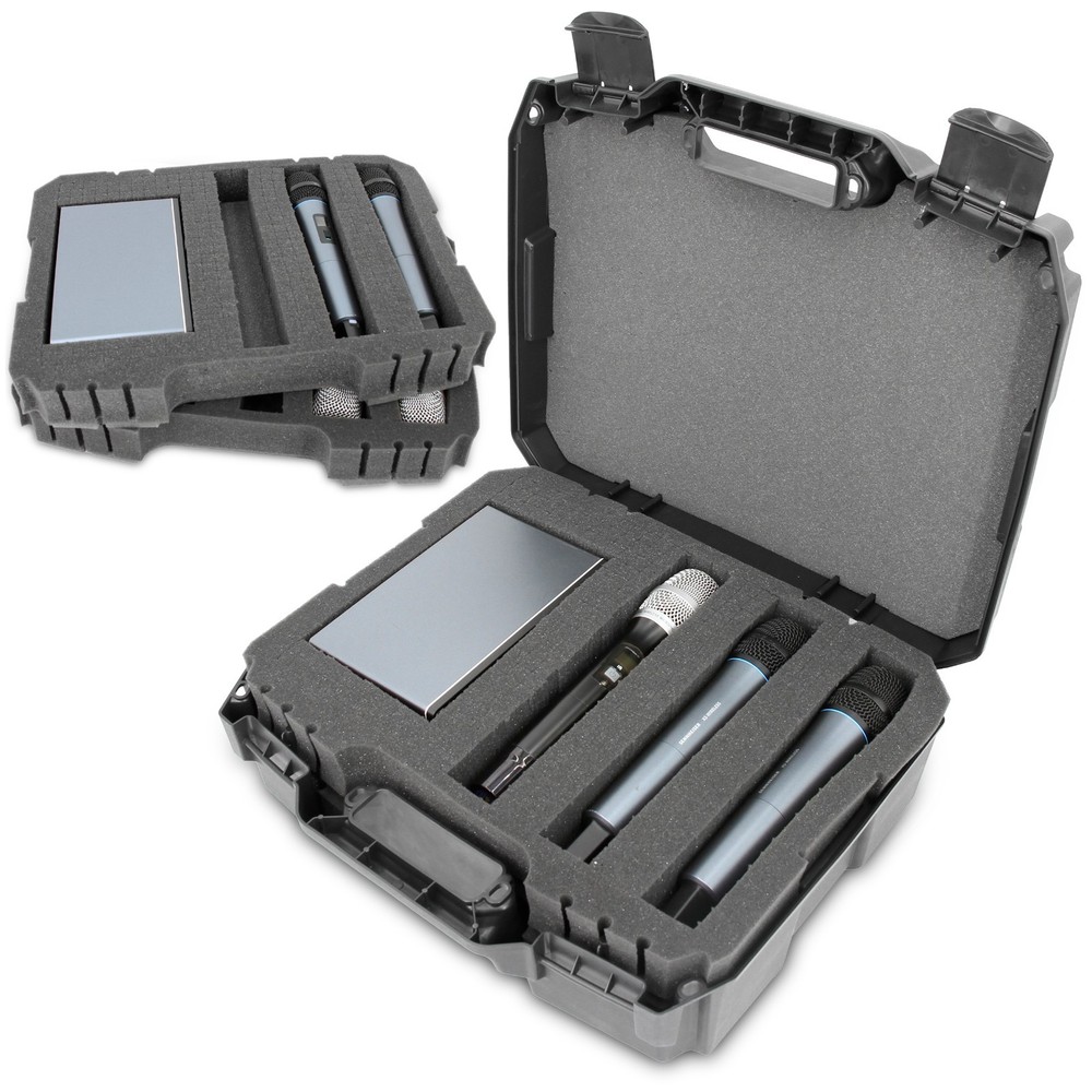CASEMATIX Wireless Microphone Case – Holds 12 Mics, Transmitters & Accessories
