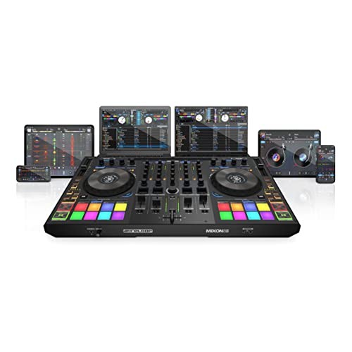 Reloop Mixon 8 Pro 4-Channel Professional Hybrid DJ Controller, Black