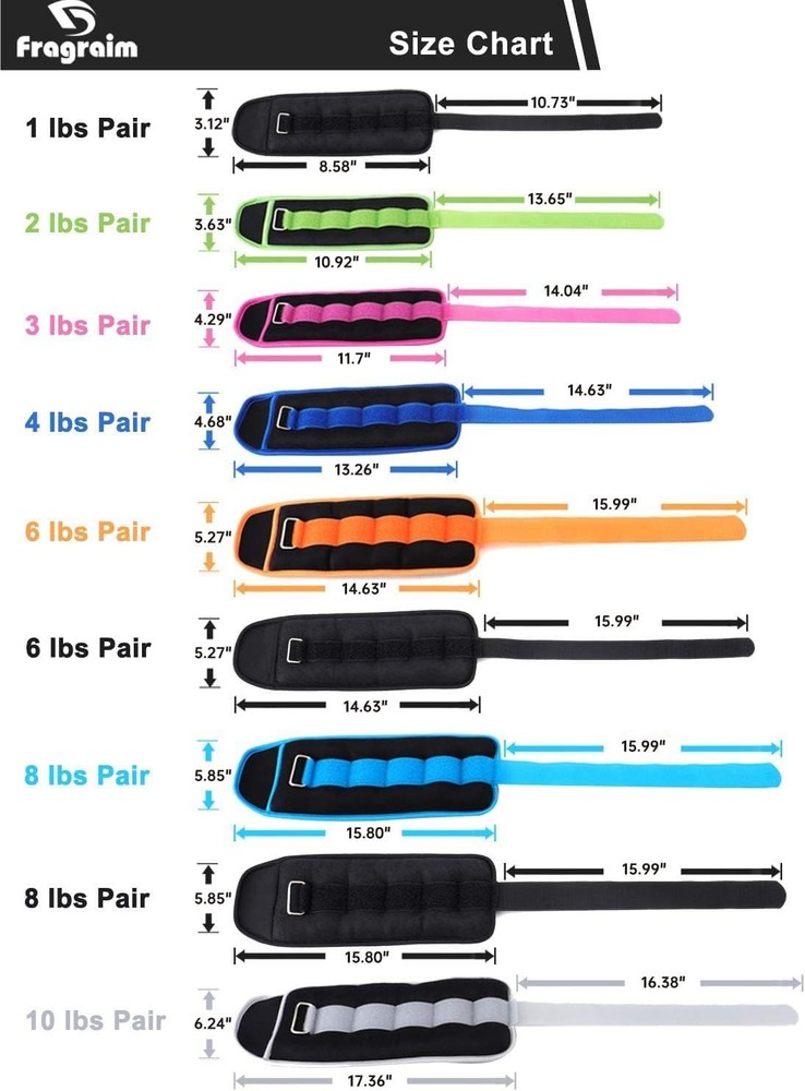 1 Pair Adjustable Ankle Weights for Physical Therapy & Strength - All Sizes