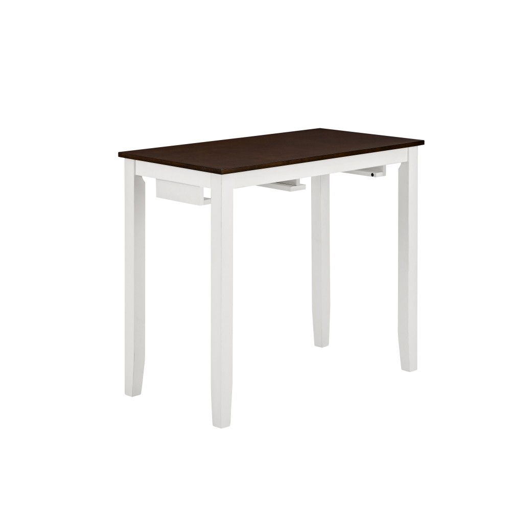 4-Piece Industrial Bar Table Set W/ 2 Stools, Antique Gray White
