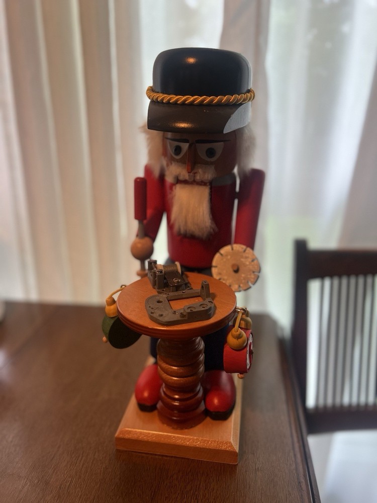 Steinbach Clock Maker Nutcracker Music Box 13" Germany Excellent