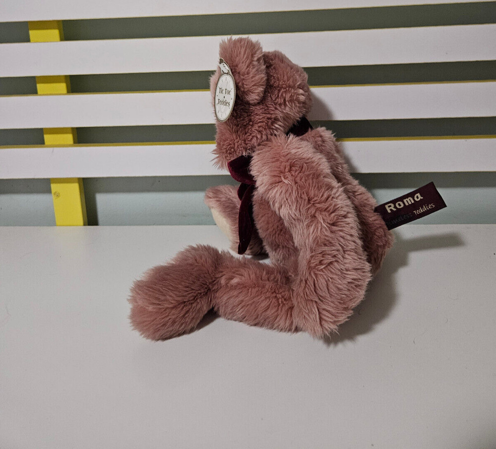TIMELESS TEDDIES ROMA RED BEAR 38CM JOINTED BIG BOW