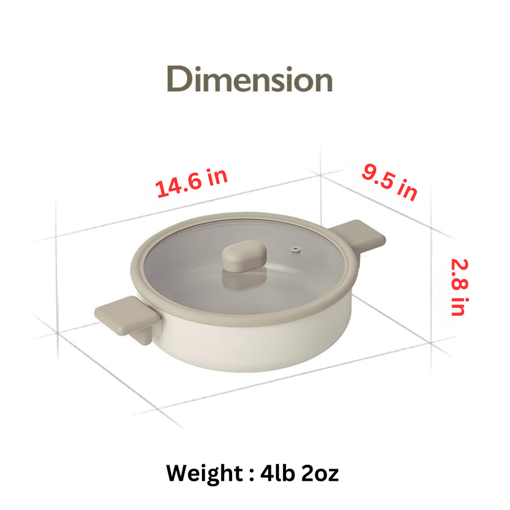 Chou Chou Kitchen Essential 6-Pieces Cookware Set with Lid, Ceramic Coating