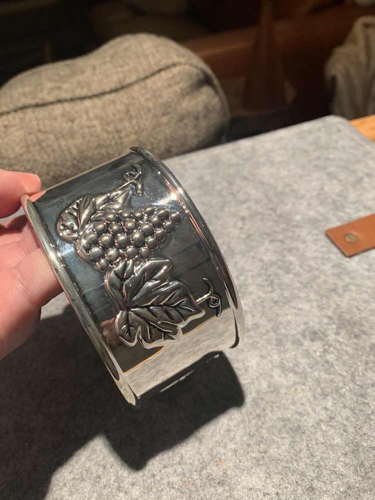 Silver Plate GRAPES Wine Bottle Coaster