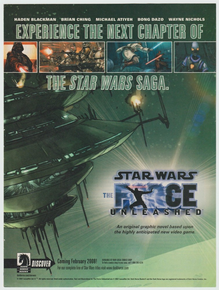 STAR WARS The Force Unleashed - Rare Video Game Print Ad Advertisement - 2007