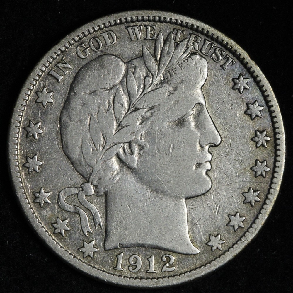 1912-D Barber Silver Half Dollar XF E331 WJHA
