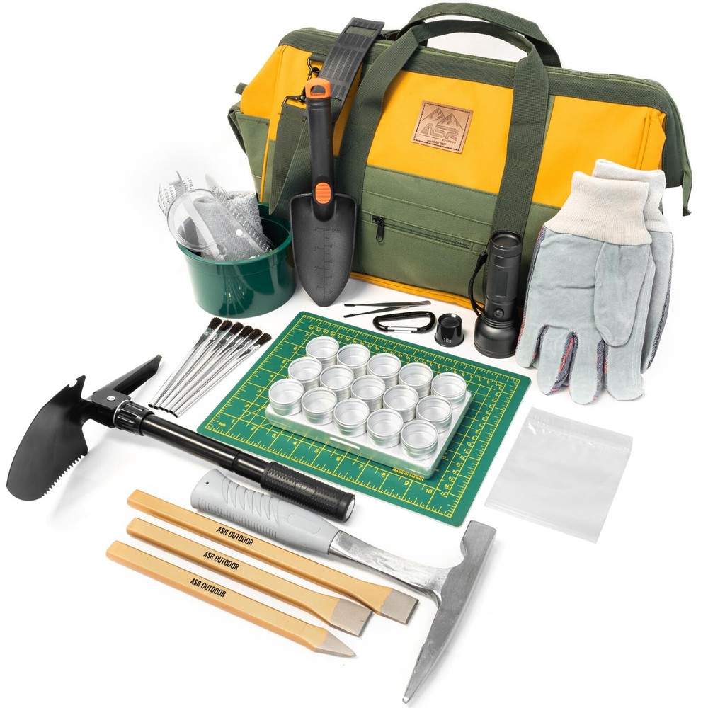 ASR Outdoor Complete 40pc Deluxe Rockhounding Kit with Geology Tools
