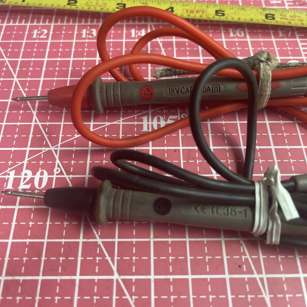 Multimeter Meter Test Prob Leads 1kv 10A Cat III Tested / Working Set