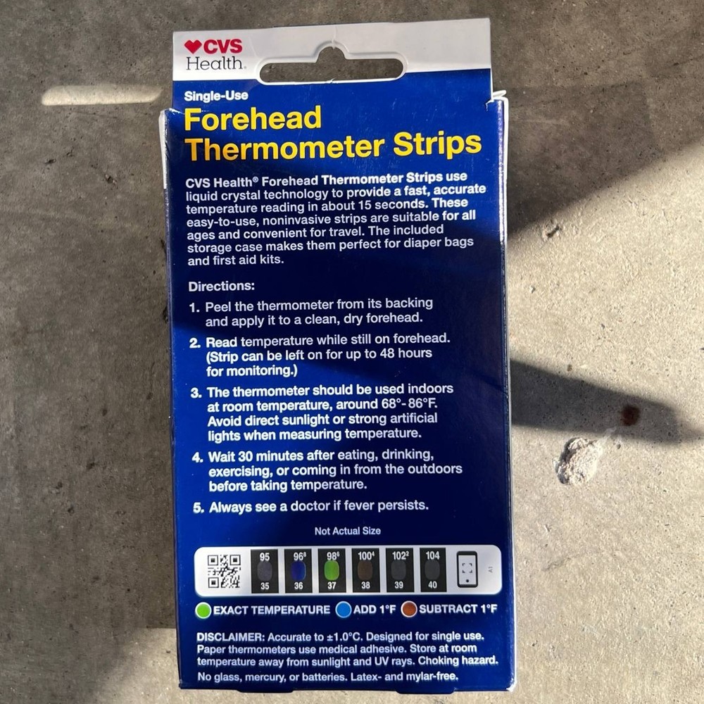 CVS Forehead Thermometer Strips