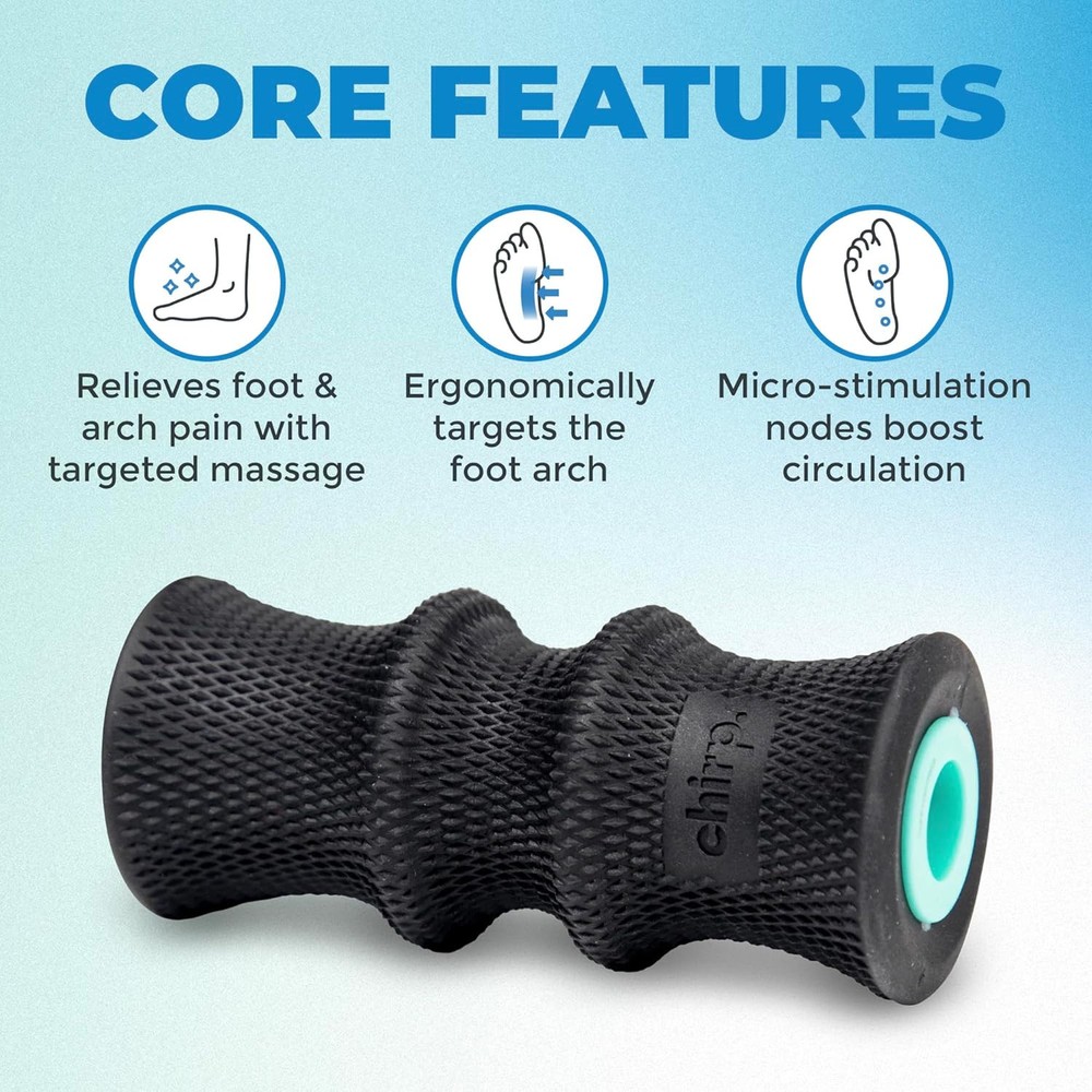 Chirp Wheel Foam Roller - Targeted Back for Neck & Black