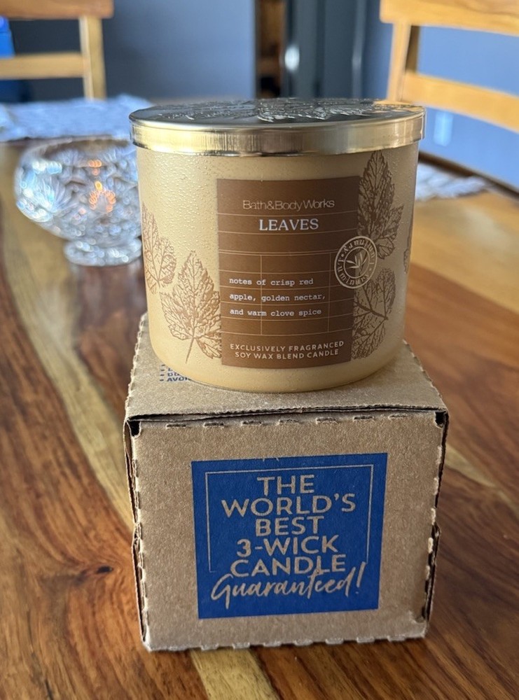 Bath and Body Works Leaves 3 Wick Candle