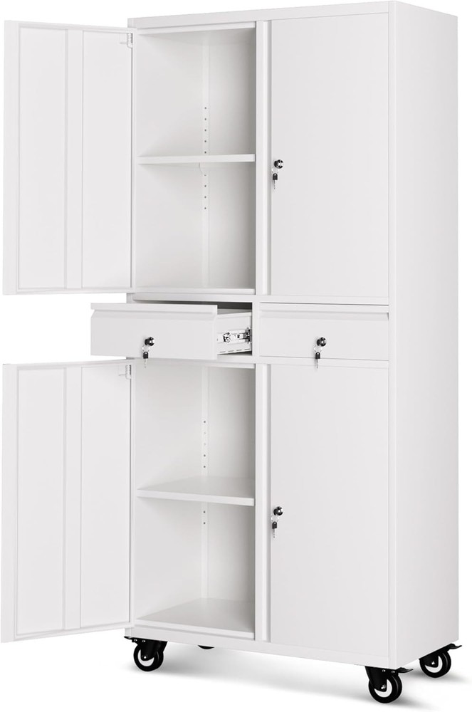 Garage Storage Cabinet Tool Cabinet with Locking Doors and Adjustable Shelves