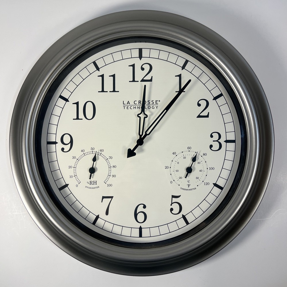 La Crosse Technology Analog  Wall Clock Thermometer/Hygrometer Quartz Movement