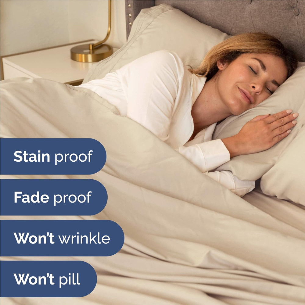 Wheat Split King Bed Sheets Set - 10 Pieces Total