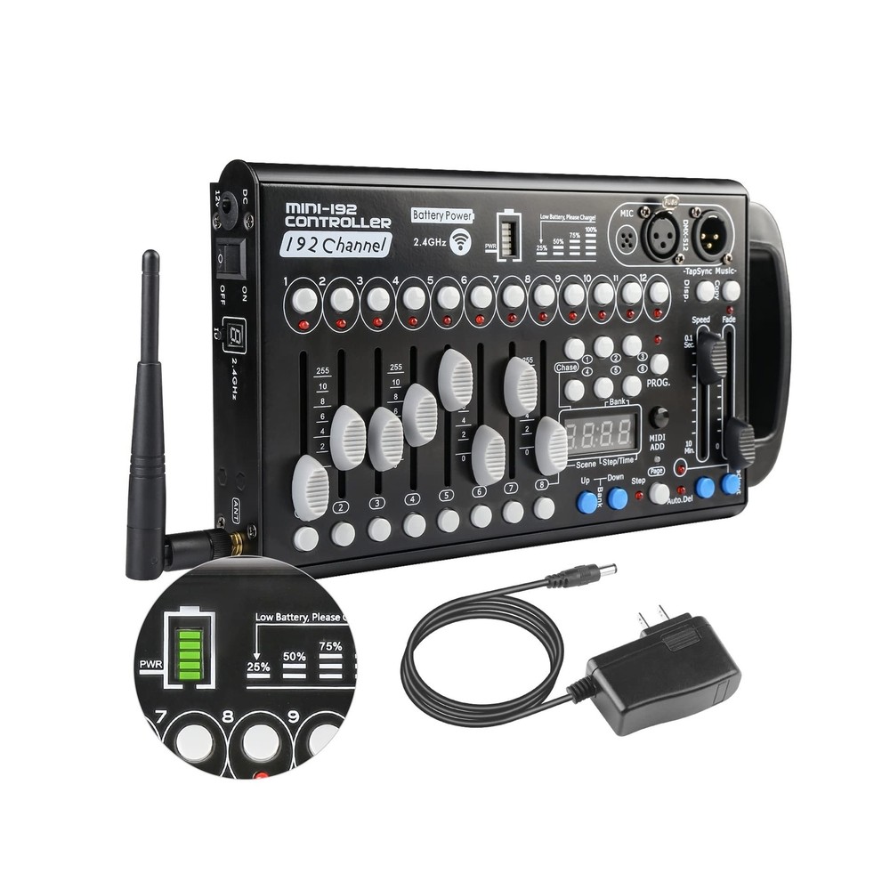 MAD OWL Built-in Battery Ultra-Thin Portable DMX512 Console 192CH programmabl...