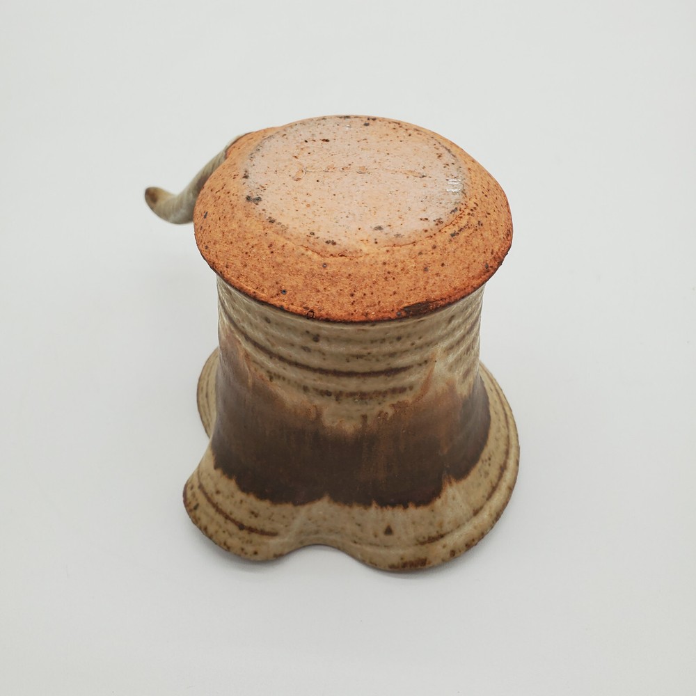 Signed Handmade Stoneware Glazed Pottery Dipper
