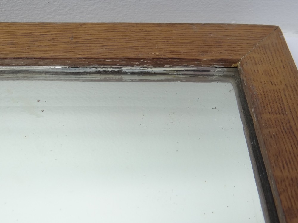 Beveled Glass Wood Frame Vanity Wall Hanging Rectangular Mirror