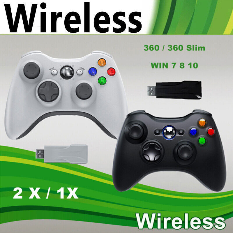 2X Wireless Controller For Microsoft Xbox 360 / 360 Slim / PC Windows 11/10/8/7