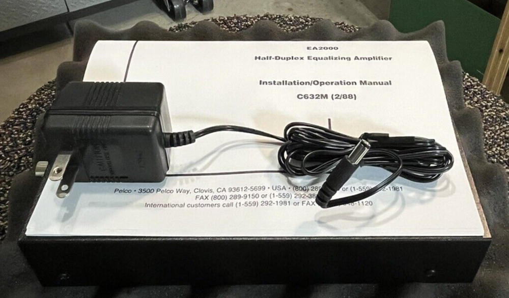 (1) PELCO EA2000 HALF-DUPLEX EQUALIZING AMPLIFIER. NOS/NIB.