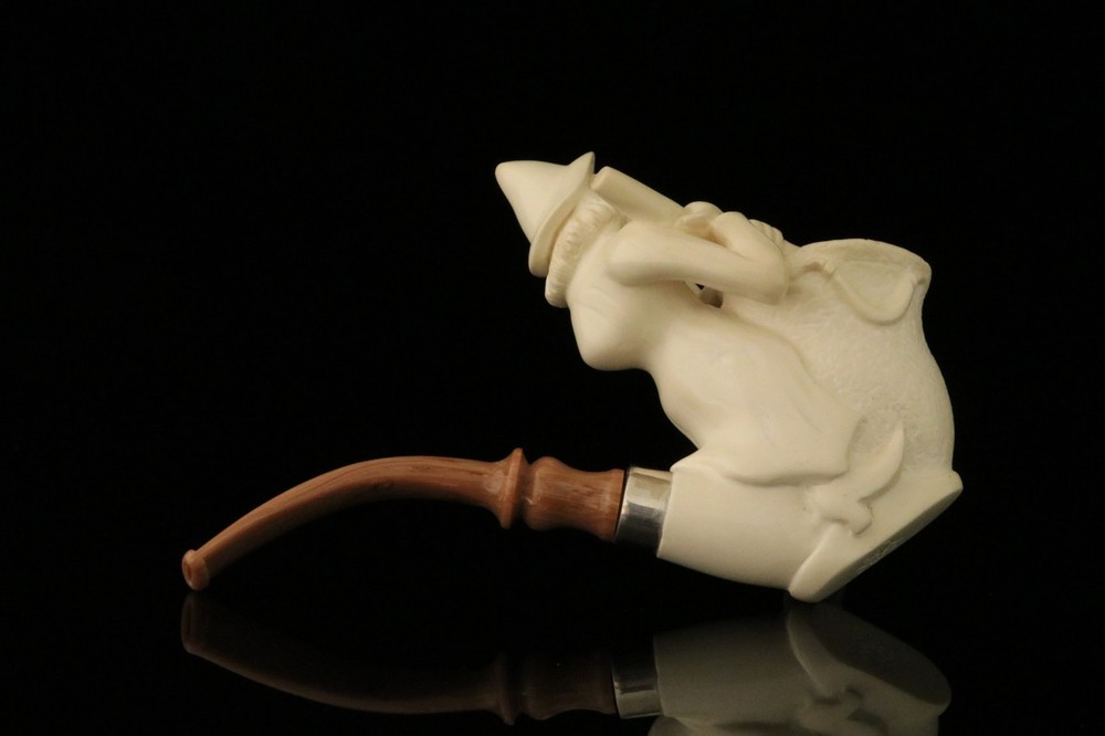 srv - Witch's Pot Block Meerschaum Pipe with fitted case M3883
