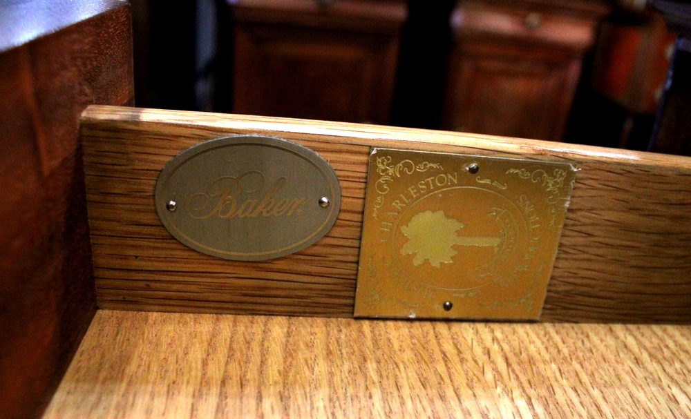 American Baker Walnut Side Table / Small Writing Desk With Drawer