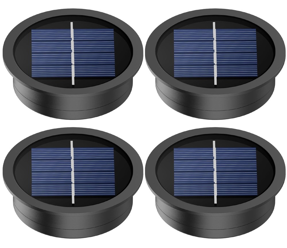 4 Pack Solar Light Replacement Tops(2.76 Inch Top, 2.76 inch-4pack, Black