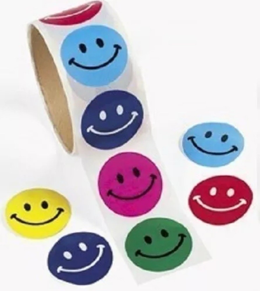 Smile Face Roll Stickers -100 count