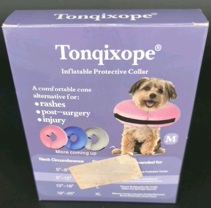 Inflatable Protective Collar For A Dog, Medium, Pink, New