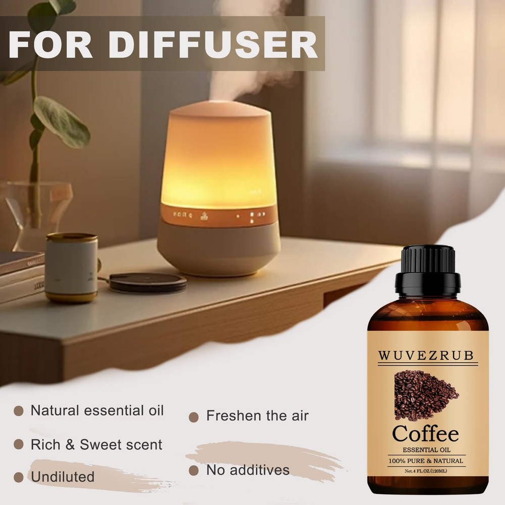 Coffee Essential Oil 120ML, 100% Pure and Natural for Aromatherapy Diffuser ...