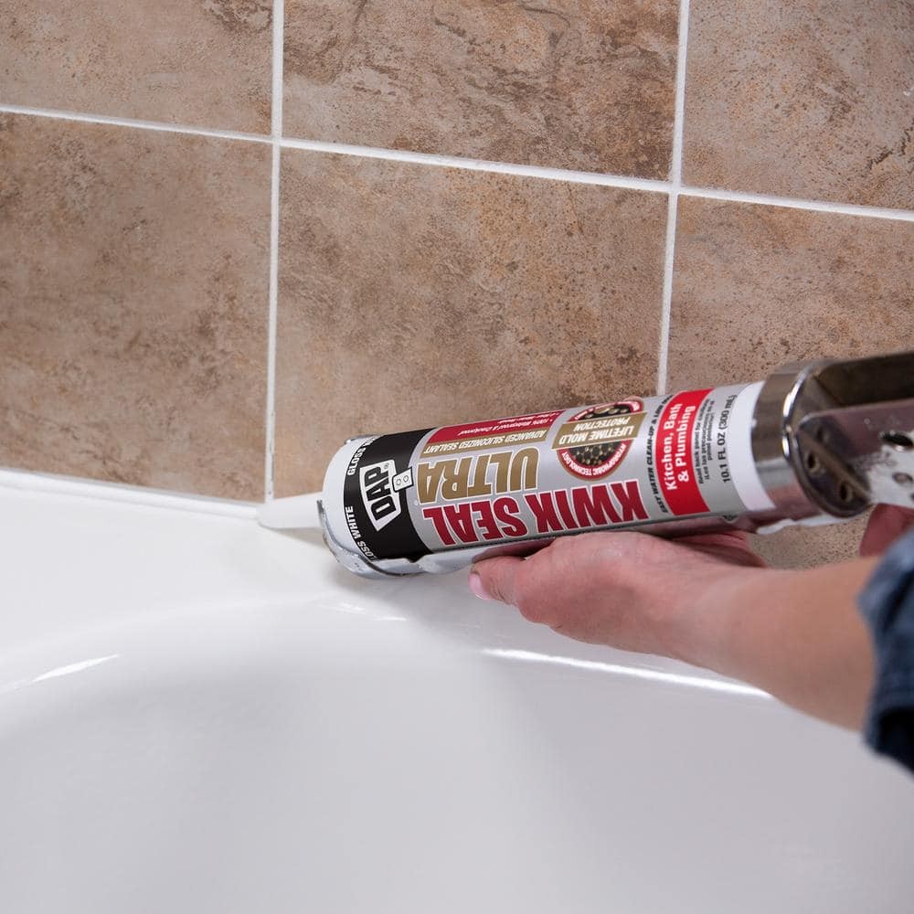 NEW 10.1 oz White Kitchen and Bath Caulk with Advanced Siliconized Seal Formula