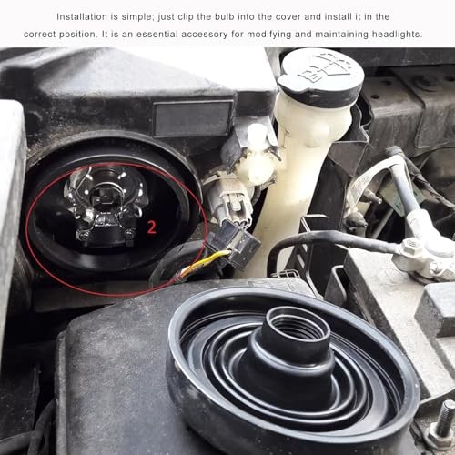 2 PCS Car Headlight Dust Caps, Rubber H4 LED Light Dust Covers Waterproof