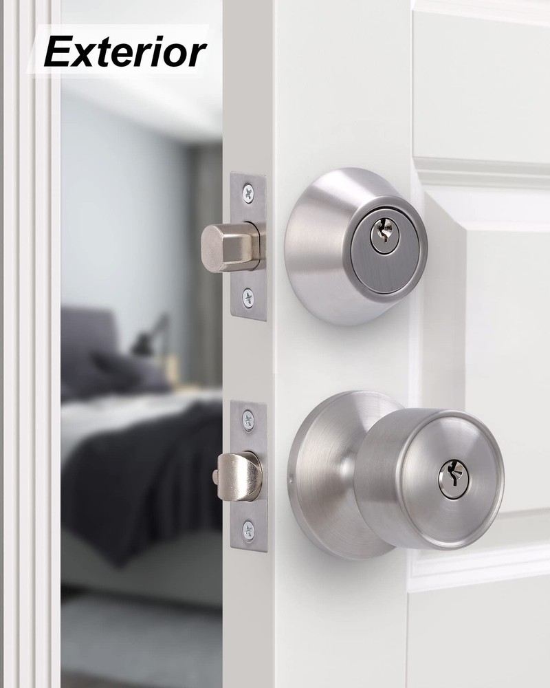 Lanwandeng 3 Sets Keyed Alike 3 Pack, Deadbolt Lockset-Keyed