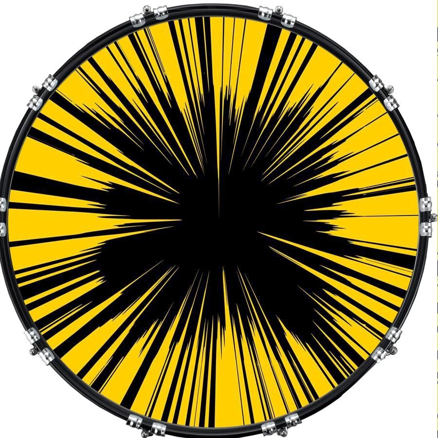 Custom 22" Kick Bass Drum Head Graphical Image Front Skin Explosive 9