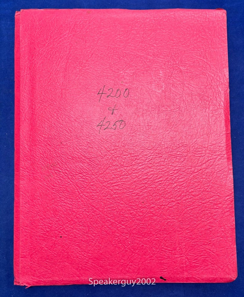 Original Wurlitzer Model 4200 4250 Service Instruction Manual