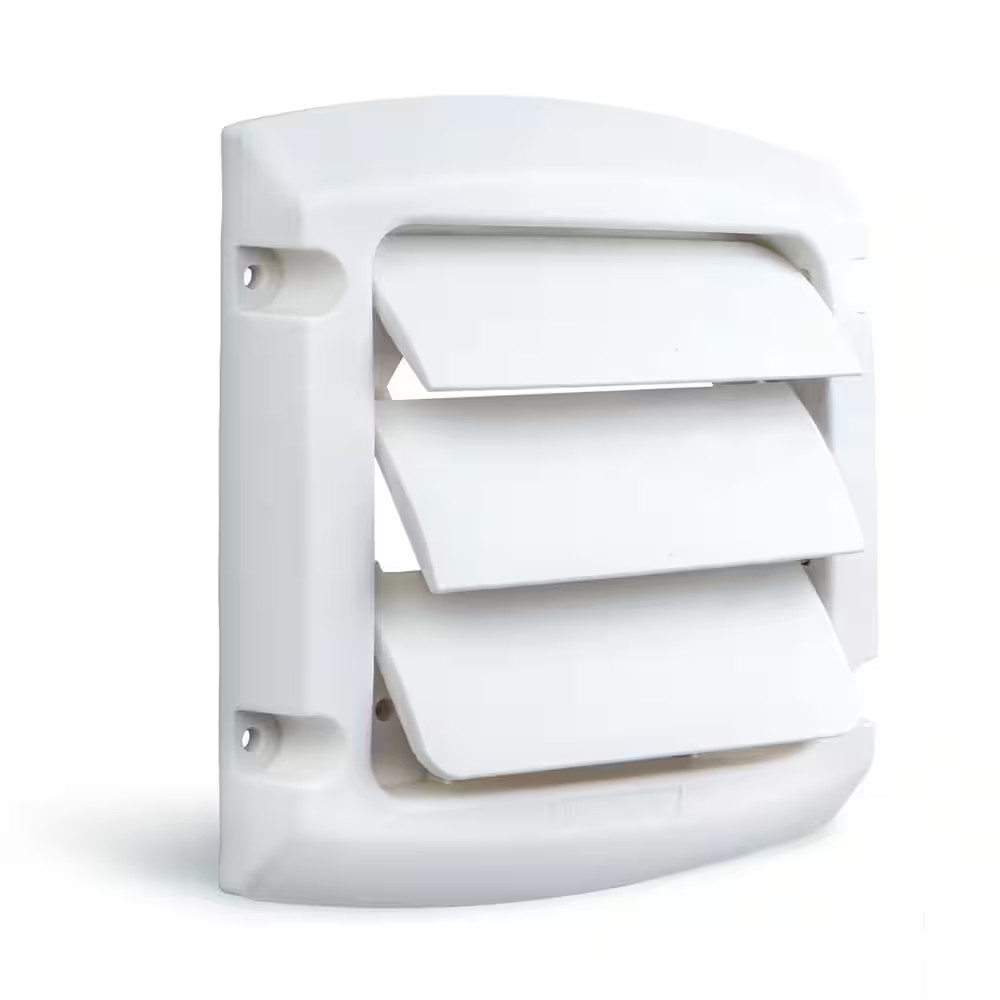 4 In. Louvered Vent Cap in White