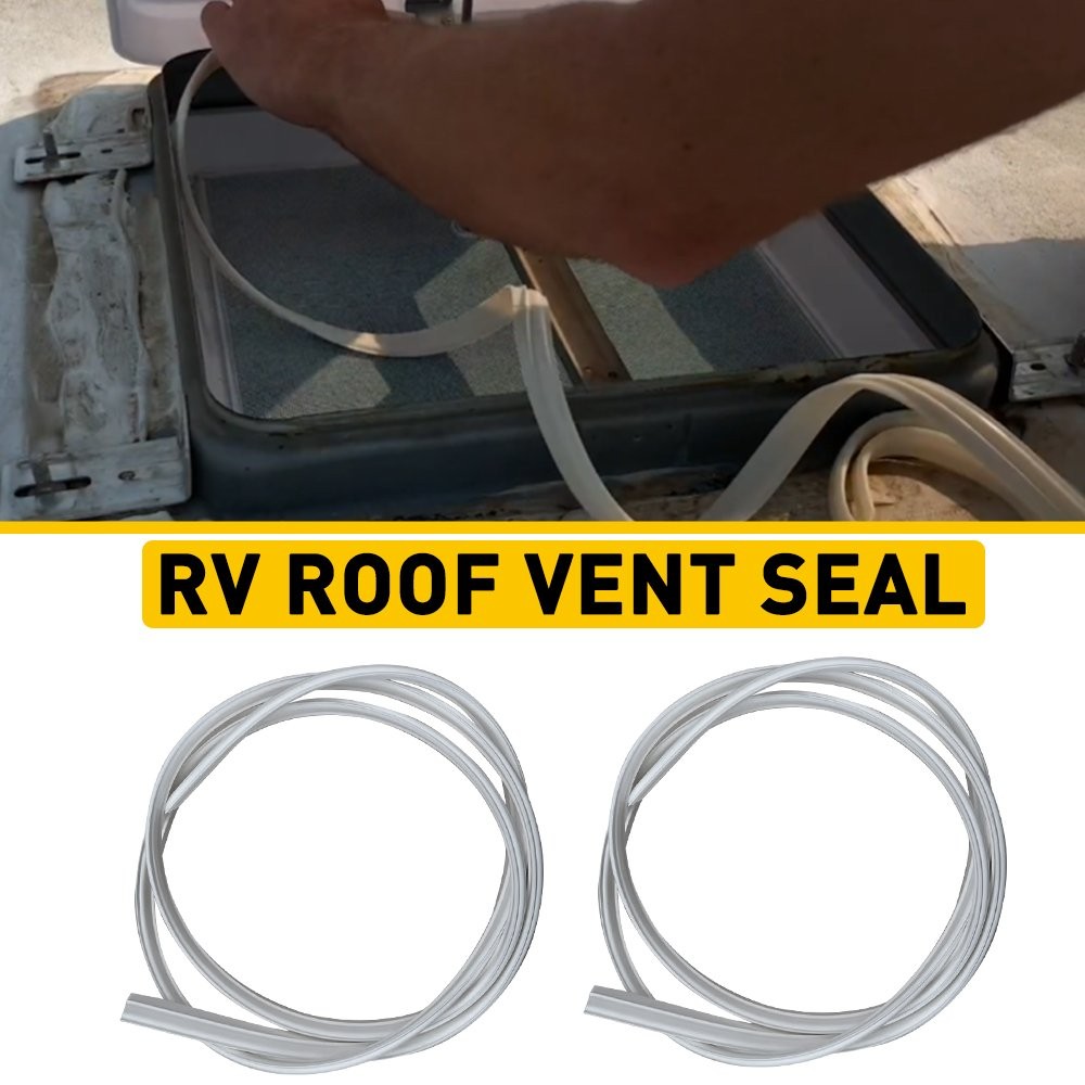 2x RV Roof Vent Seal White Vinyl 51" Camper Ventline Vent Fan Gasket TPE Rubber