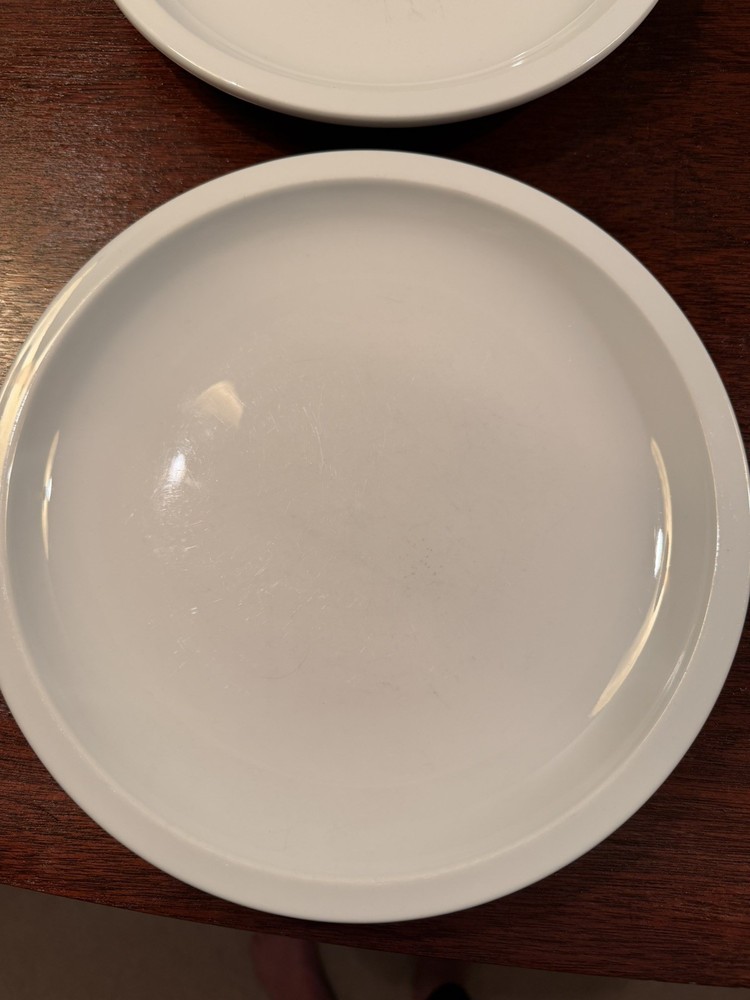 2 Pottery Barn Suppertime White Ceramic Dinner Plates 10.5"