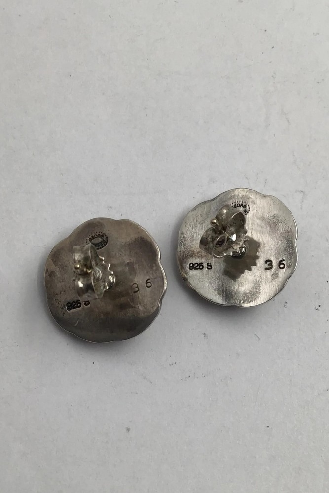 Georg Jensen Sterling Silver Stud Earrings No. 36 (Amethyst)