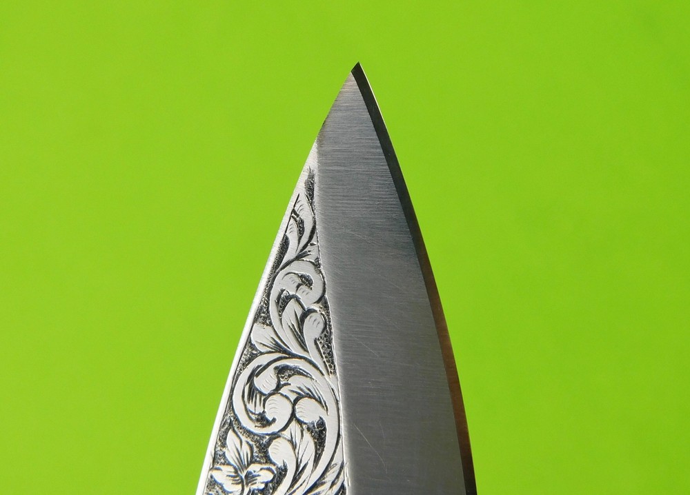 US Custom Made Huge Navaja Engraved Folding Knife