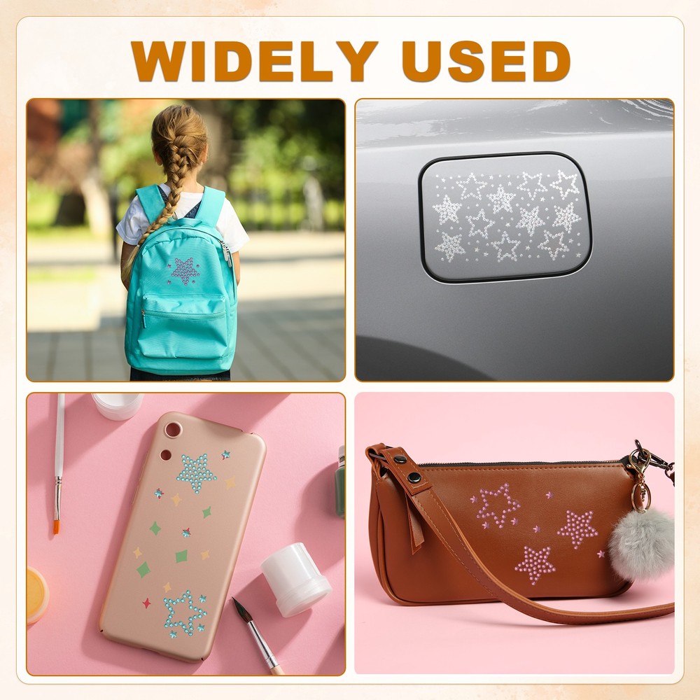 3Sheets Star Gem Sticker, Face Gem Stickers, Purple
