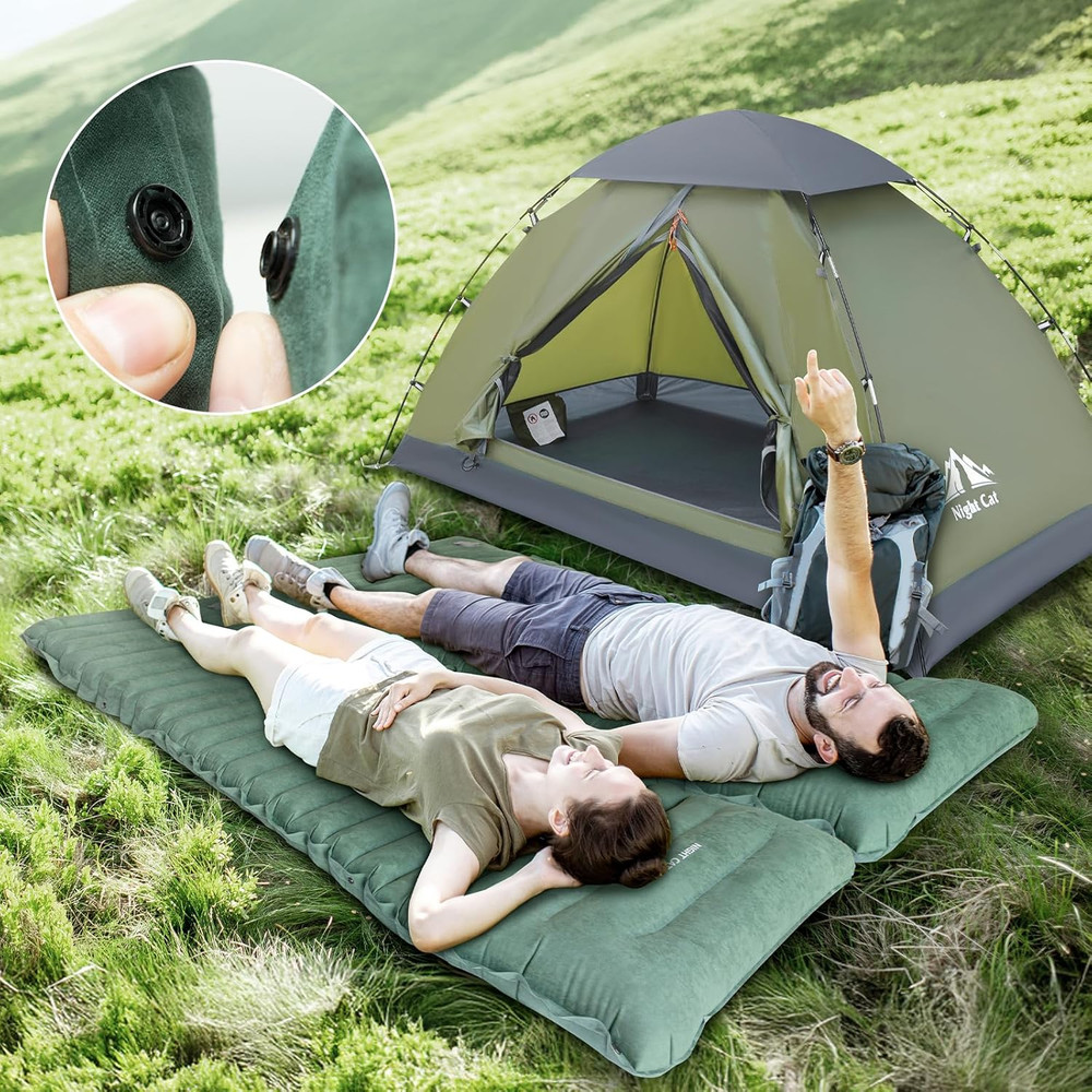 Camping Sleeping Pad: Lightweight Backpacking Inflatable Sleeping Mat with Inter