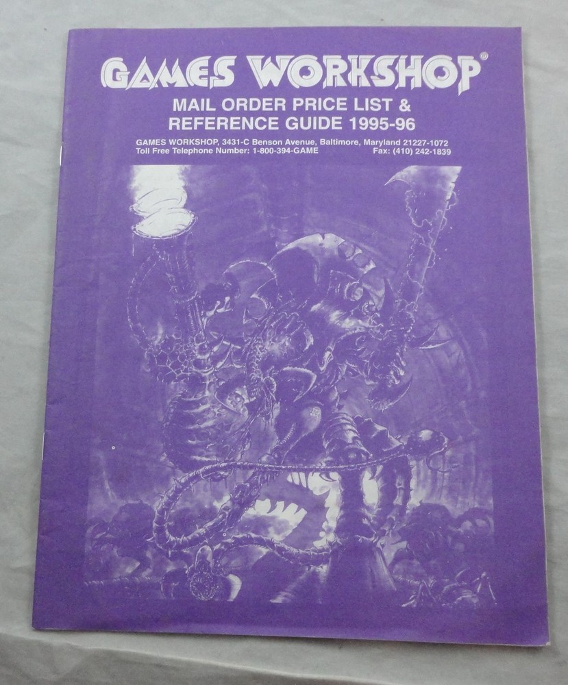 Games Workshop Mail Order Price List & Reference Guide 1995-1996