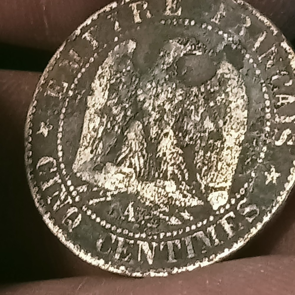 DATE ERROR-1835 CINQ CENTIMES NAPOLEON SILVER