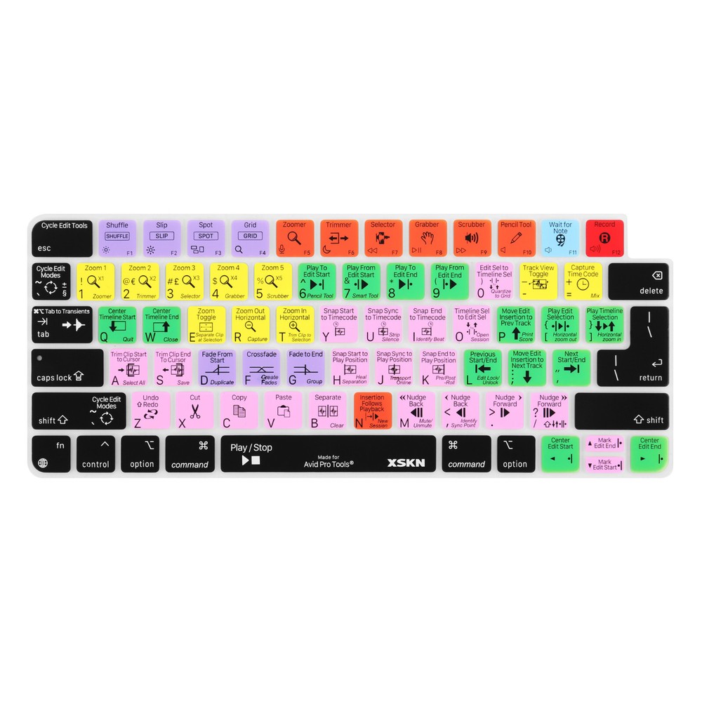 XSKN Avid Pro Tools Shortcuts Keyboard Cover for iMac 24" Magic Keyboard 2021+