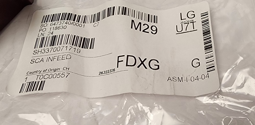 1 New Schaerer 3370071719 SCA INFEED, Square