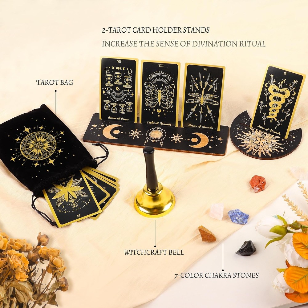 78 Tarot Cards with Guidebook - Deck Gift Set Cloth &...